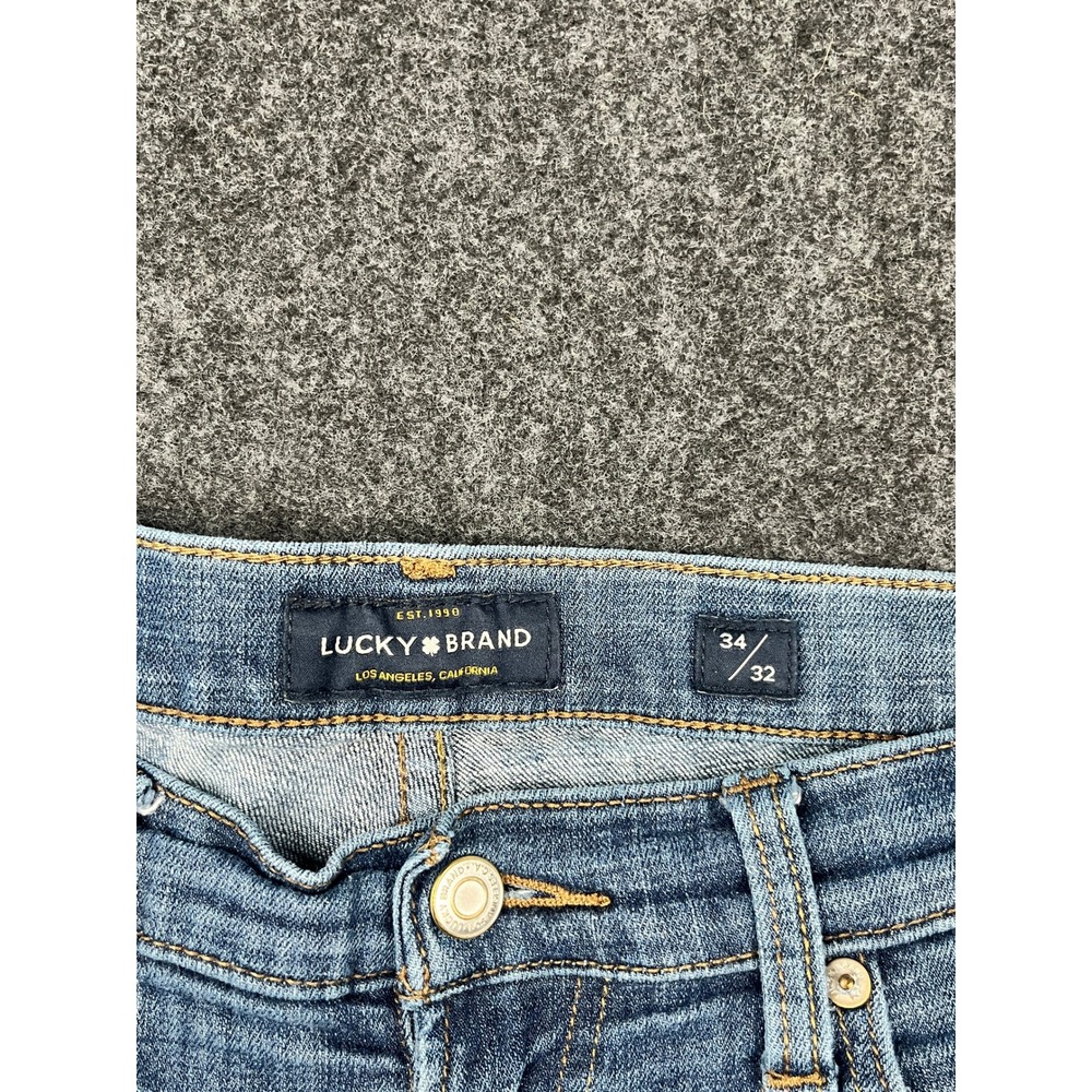 Lucky Brand 221 Straight Leg Jeans Mens 34x32 Medium Wash Blue Denim Y2K Fade - Picture 12 of 12